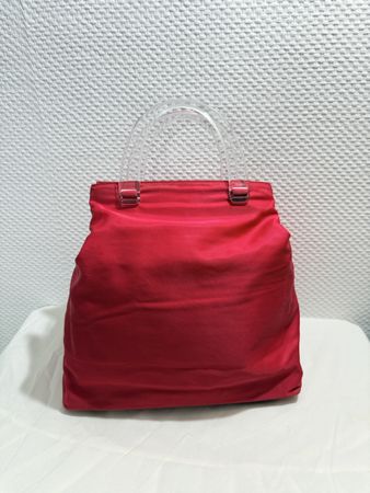 Prada Nylon Handbag Shoppers Acrylic Handle