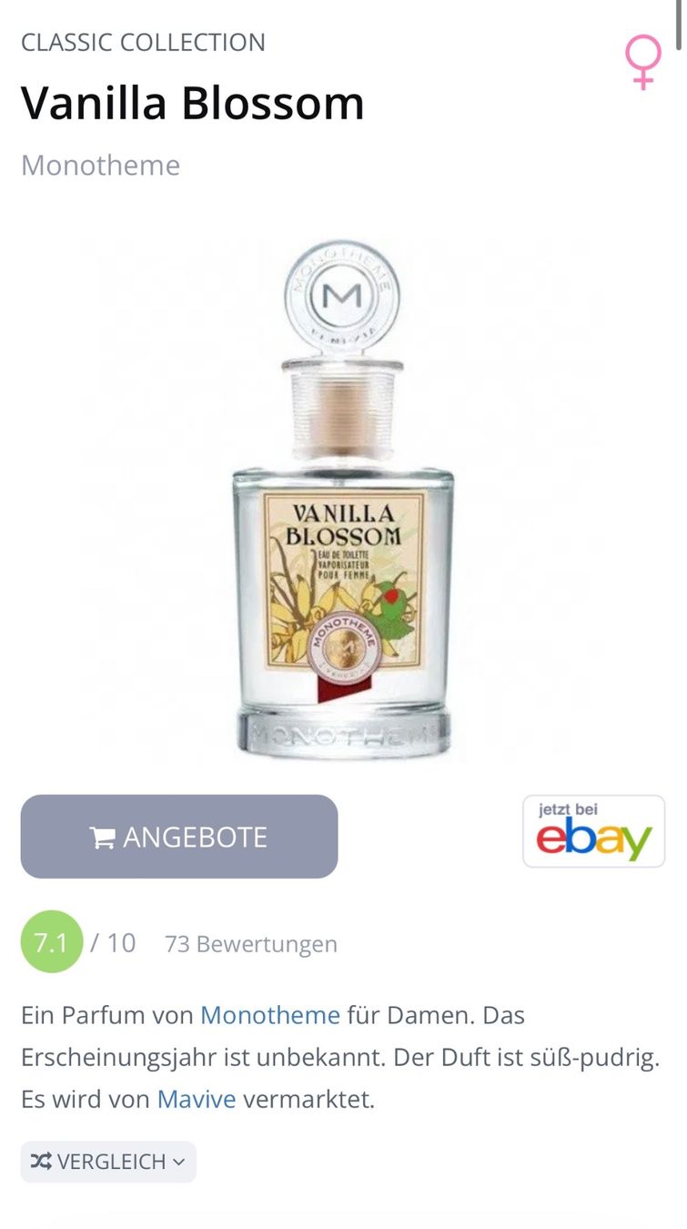 Parfums & Eau de Toilette: Monotheme Vanilla Blossom EDT Duftprobe 5ml – D'occasion à Zürich par deruja 5