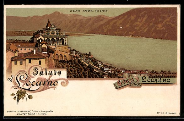 Cartes postales: Lithographie Locarno, Madonna del Sasso – D'occasion à Berlin par bartko-reher
