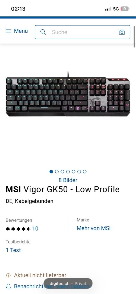MSI Claviers: MSI Gaming Tastatur  – Neuf (Voir description) à Kiesen par JulianK1999