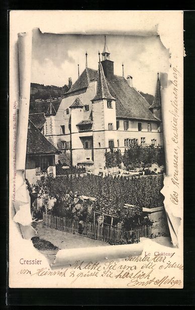 Cartoline postali: AK Cressier, Le Château, 1905 – Usato da Berlin venduto da bartko-reher