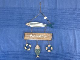 Türdeko aus Holz "Welcome"
