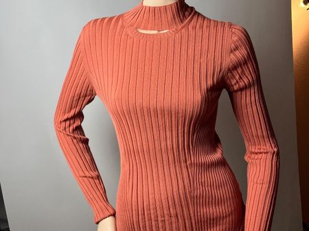 Wolford Cashmere Top, Long Sleeves, Grösse L (Farbe Bronze)