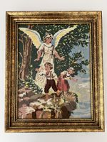 Gobelin Schutzengel mit Kindern