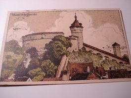 Kunstkarte Munot Schaffhausen, 1931, farbig gelaufen