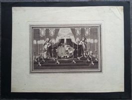 Kupferstich Heraldik Wappen Thron Kerzen, um 1800