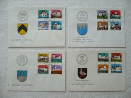 Pro Patria 1976 - 79 4 FDC Schlösser I - IV SBK B170 - B185