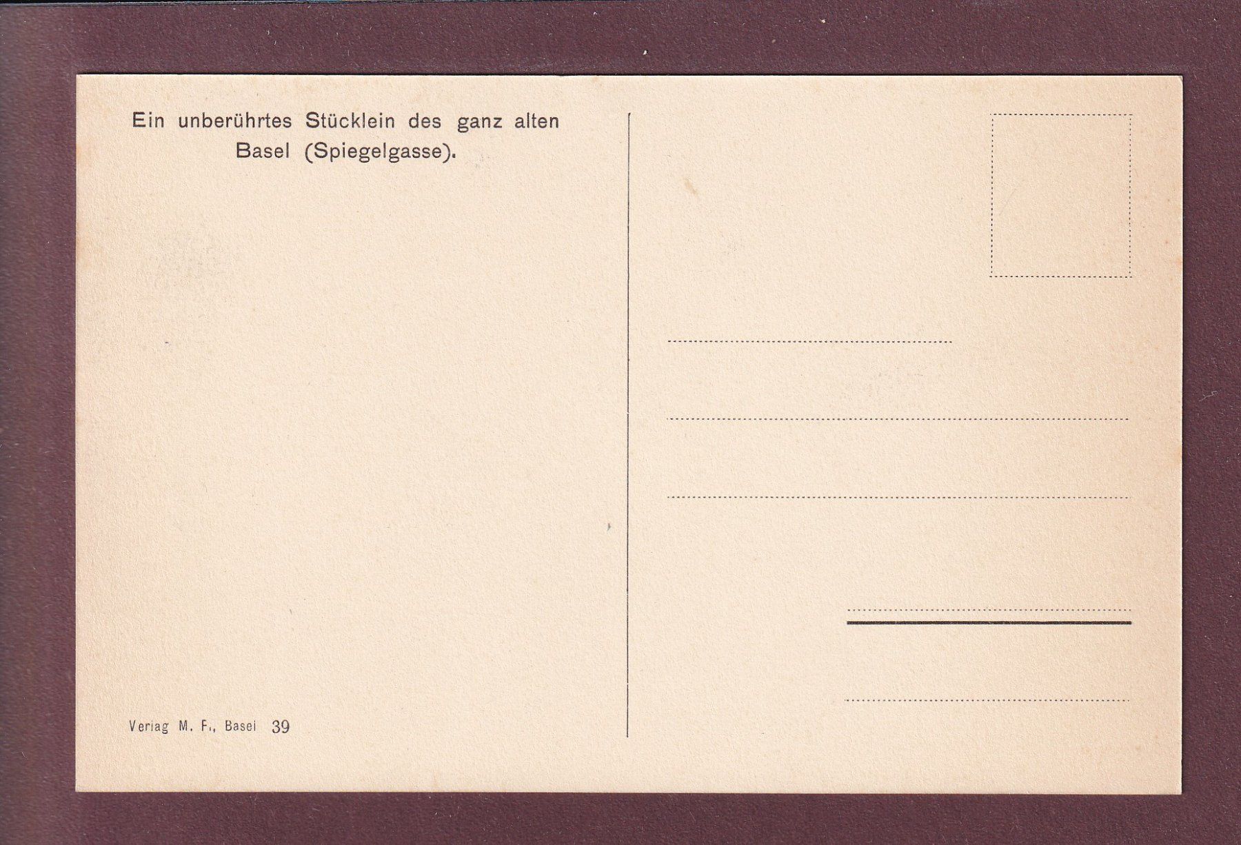 Cartes postales: Altes BASEL - Spiegelgasse – D'occasion à Pully par nicecards 1