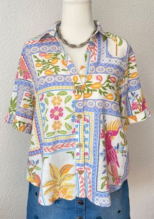 Calypso St.Barth Bluse aus Rayon/Leinen Grösse S