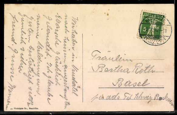 Cartoline postali: AK Neuchâtel, Le port et la poste – Usato da Berlin venduto da bartko-reher 1