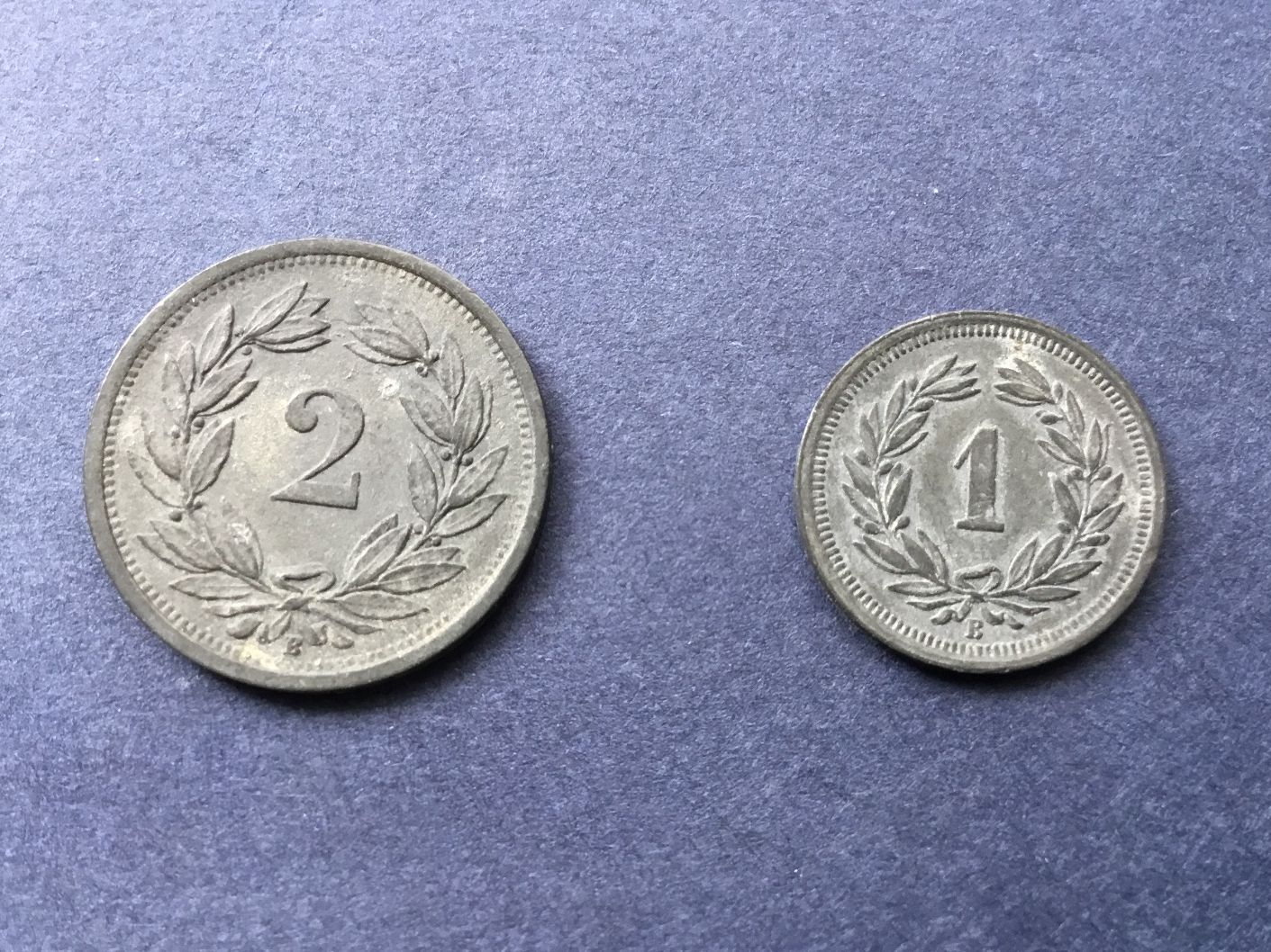 Tutti le monete: 1 und 2 Rappen 1942 – Usato da St. Margrethen SG venduto da alfapeugeot10