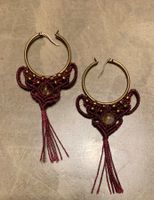 Boucles d'oreilles créoles macramé bohème chic