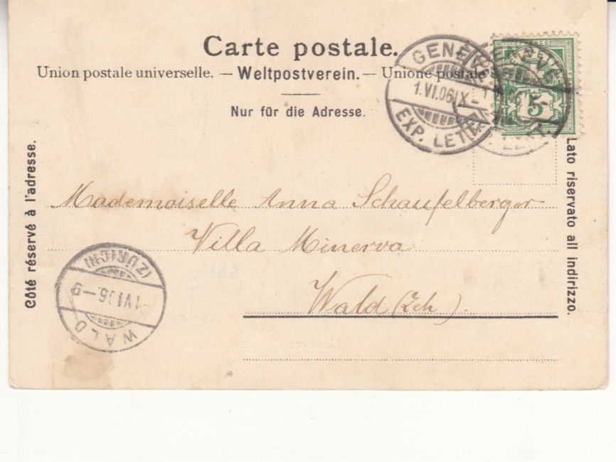 Cartoline postali: Genève 1906 – Usato da Bürglen TG venduto da StampGraf 1