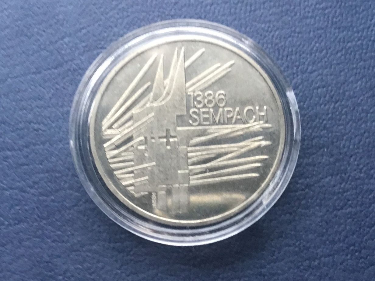 Tutti le monete: ** 5 Franken Sempach 1986 – Usato da St. Margrethen SG venduto da alfapeugeot10 1