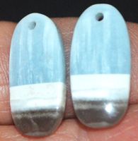 Anhänger Set gelocht L-8377– 1 Paar Peruanischer Blauer Opal
