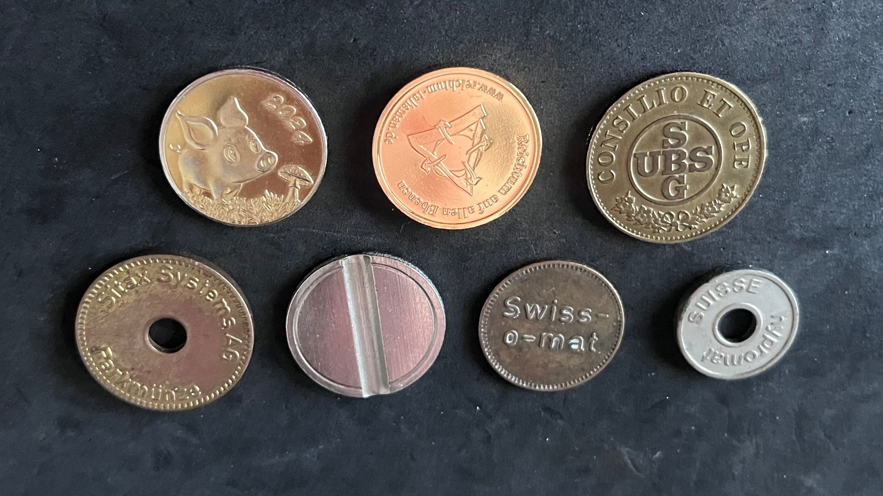 Medaglie: Alte Schweizer Jetons Sammlung UBS Hypromat Swiss-o-mat – Usato da Düdingen venduto da Onkel.Friedrich 1