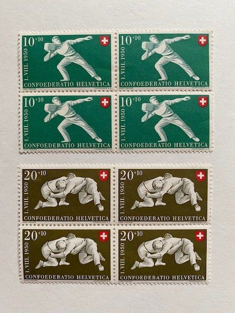 Tutti i francobolli: Marken 2 4-er Block 1950 ungestempelt – Nuovo (secondo la descrizione) da Staufen venduto da Nasli
