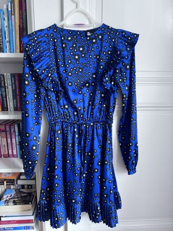 Robe The Kooples bleue à fleurs, taille 0, comme neuve!