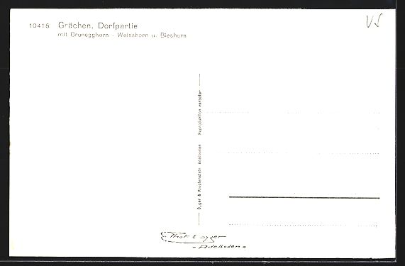 Ansichtskarten: Grächen, Ortspartie mit Brunegghorn, We – Gebraucht aus Berlin von bartko-reher 1