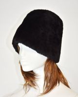 echt Pelz Mütze Lammfell Hut Kappe/Unisex/schwarz/Gr.60 cm
