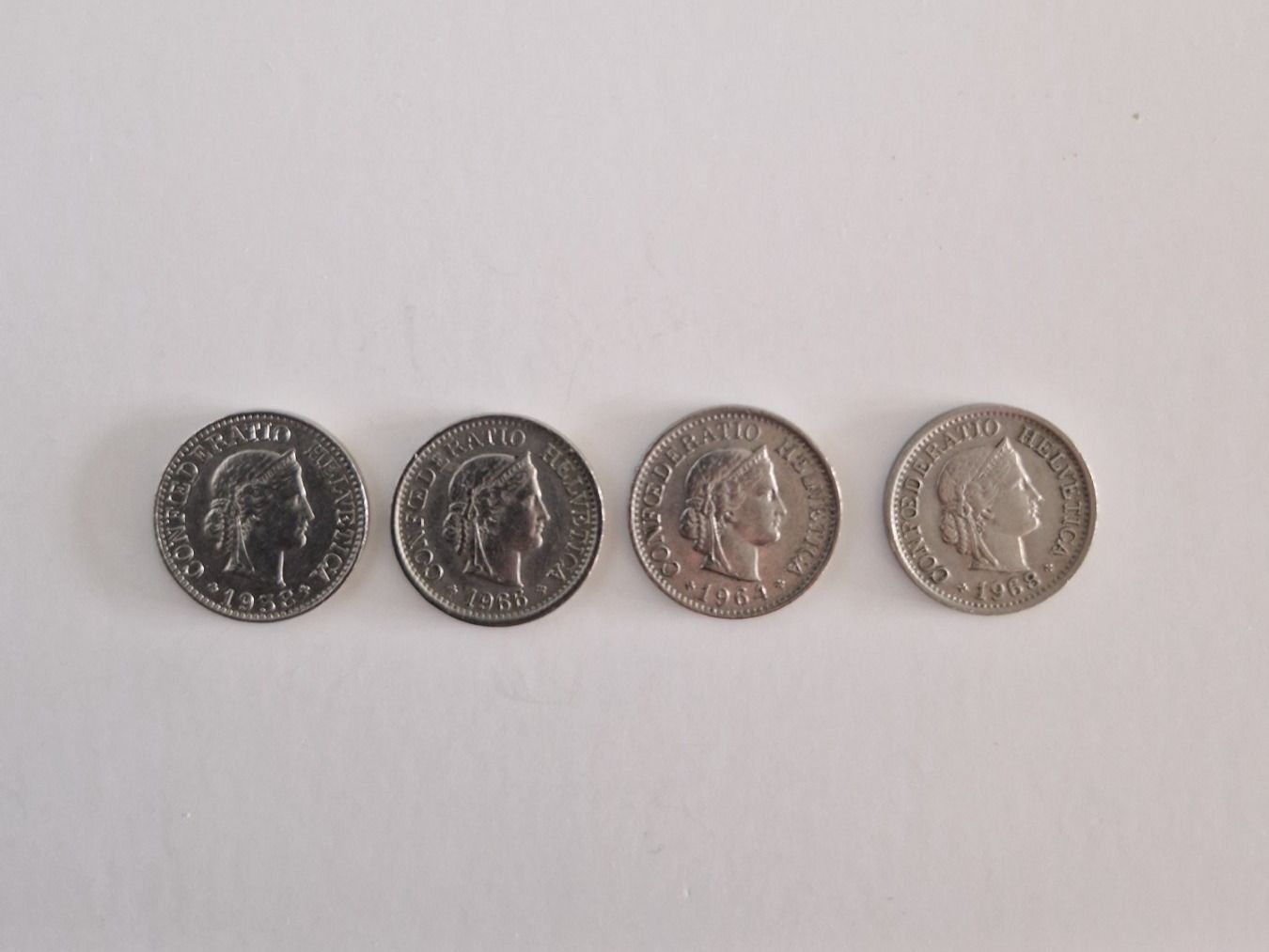 Alle Münzen: 10rp. 1958/ 1966/ 1964 / 1968 – Gebraucht aus La Croix (Lutry) von Lecollectioneur 1