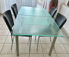 Esstisch Willisau Glas ausziehbar guter Zustand mit 4 Stühle