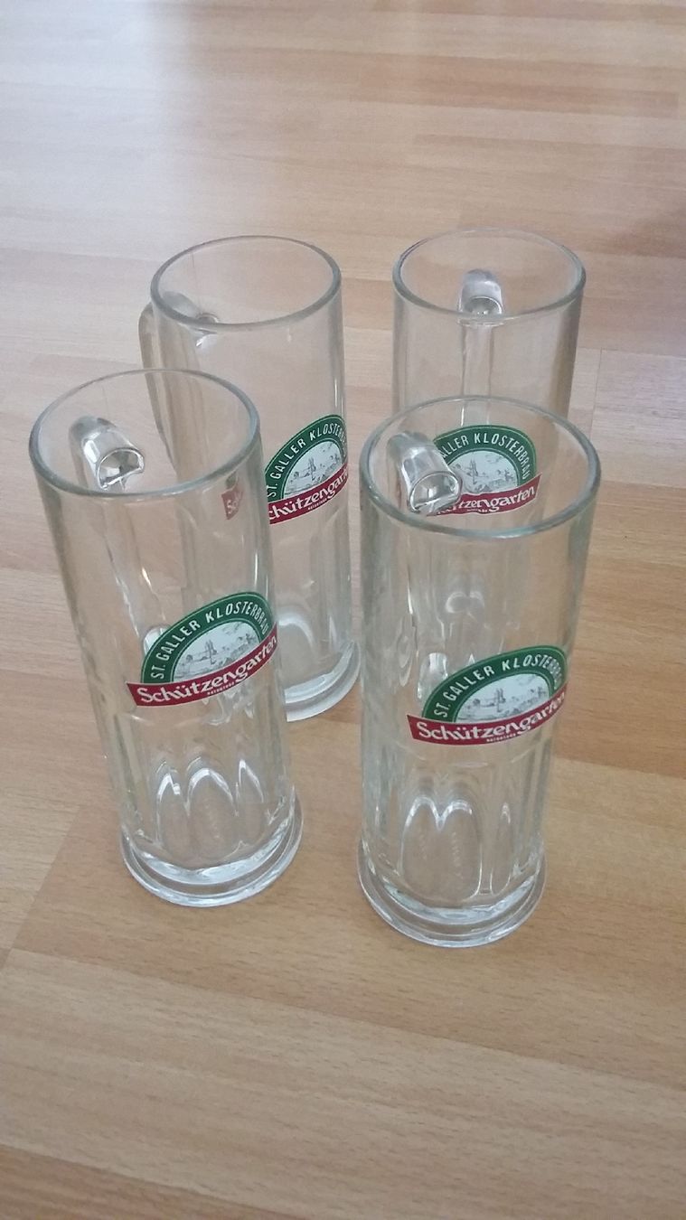 Bicchieri: 4 Gläser / Humpen "Schützengarten" – Usato da Goldau venduto da Soundbookie