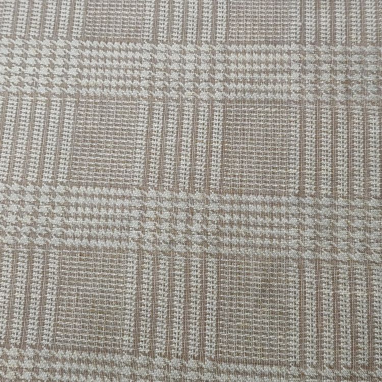 Leinen Anzug Stoff aus pied de poule karo natur (Neu