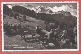 Wengen - Staubbachbänkli mit Jungfrau - ca. 1940