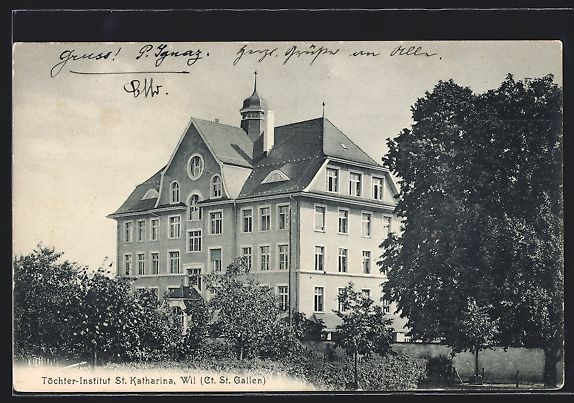 Cartes postales: Wil, Töchter-Institut St. Katharina mit – D'occasion à Berlin par bartko-reher