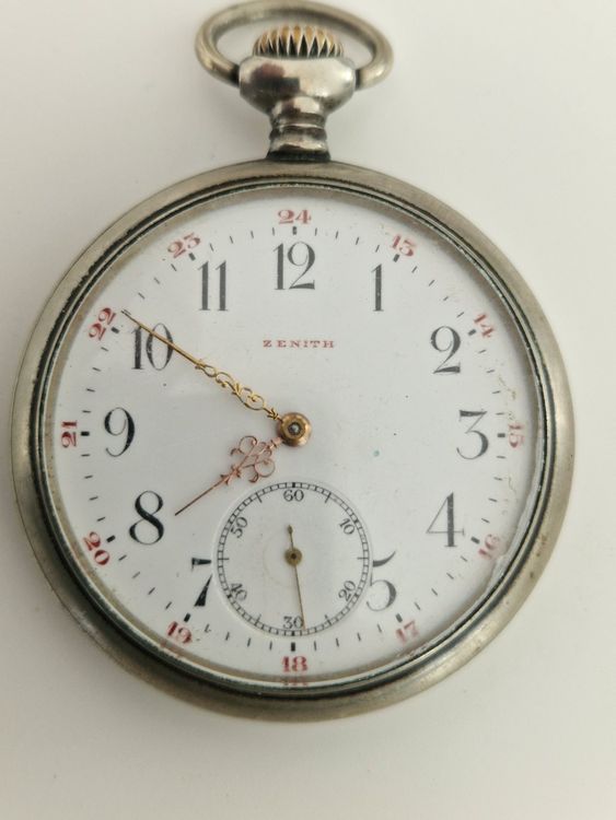 Montre De Poche Zenith Années 1930 - 15 Bijoux, Boîtier Inox, Cadran Ouvert - Très Bon état