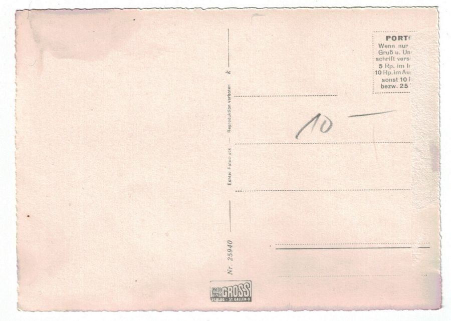 Ansichtskarten: Brunnadern mit Säntis, um 1945 – Gebraucht aus Frauenfeld von POML 1