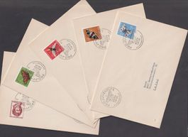 5 Pro Juventute FDC 1955 / Kat. SBK 2019 Fr: 60.00
