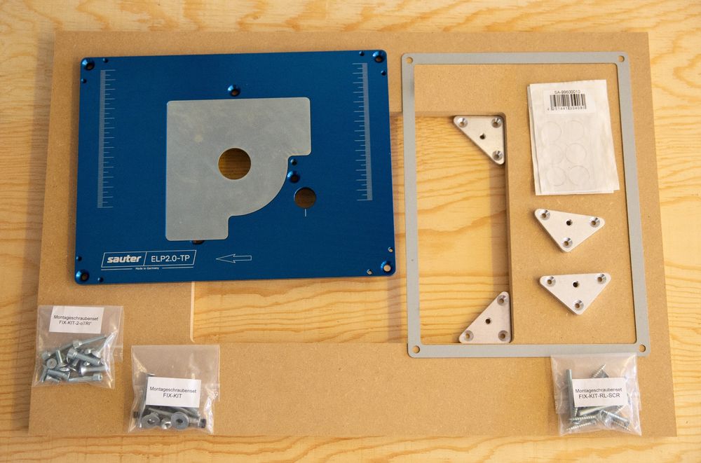 Set mit 3 Frästisch Einlegeplatten, Aluminiumlegierung, Frästisch Einlegeplatte für Oberfräsen, Router Table Insert Plate, Silver Fräsplatte Gravur-Hilfswerkzeug mit Gehrungslehre (Schwarz