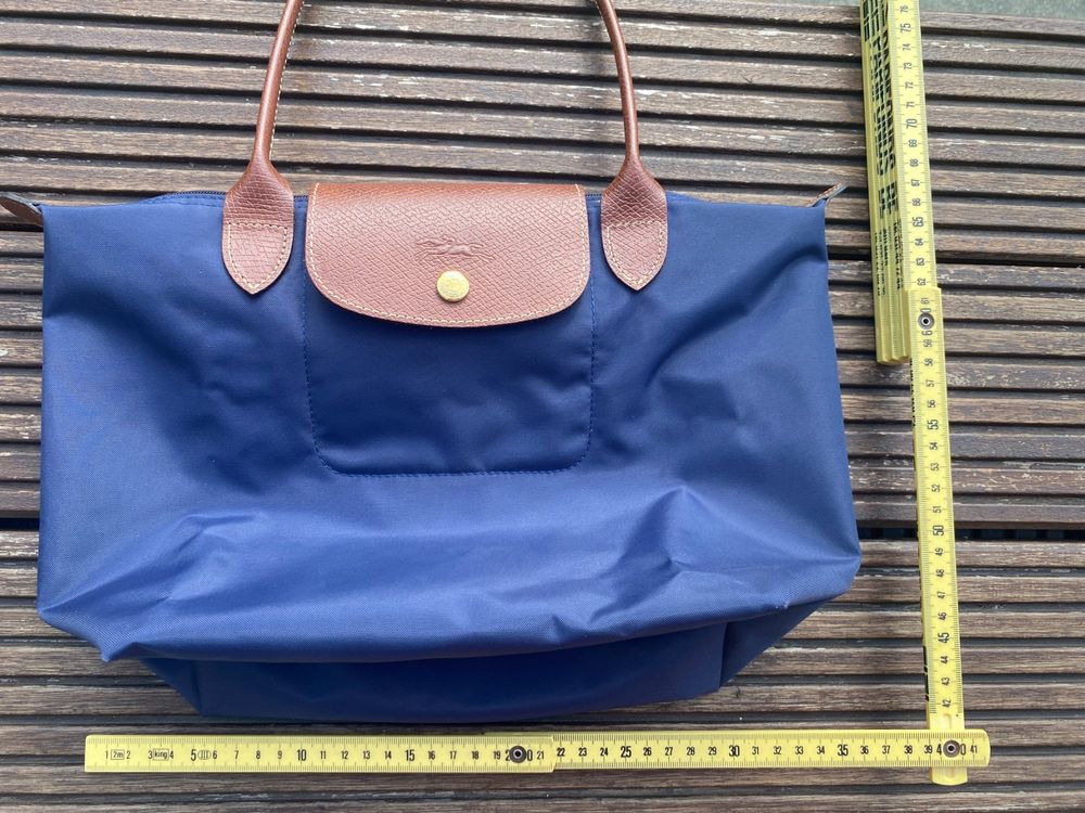 Longchamp Le Pliage Tasche, blau, mittlere Grösse (Gebraucht) in