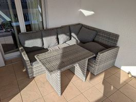 Gartenlounge Grau in Rattanoptik