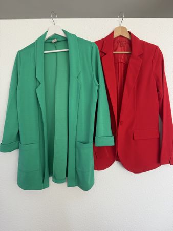 2 Damenblazer – Grün & Rot – Zebra Gr. S & Amisu Gr. 36 ❤️💚