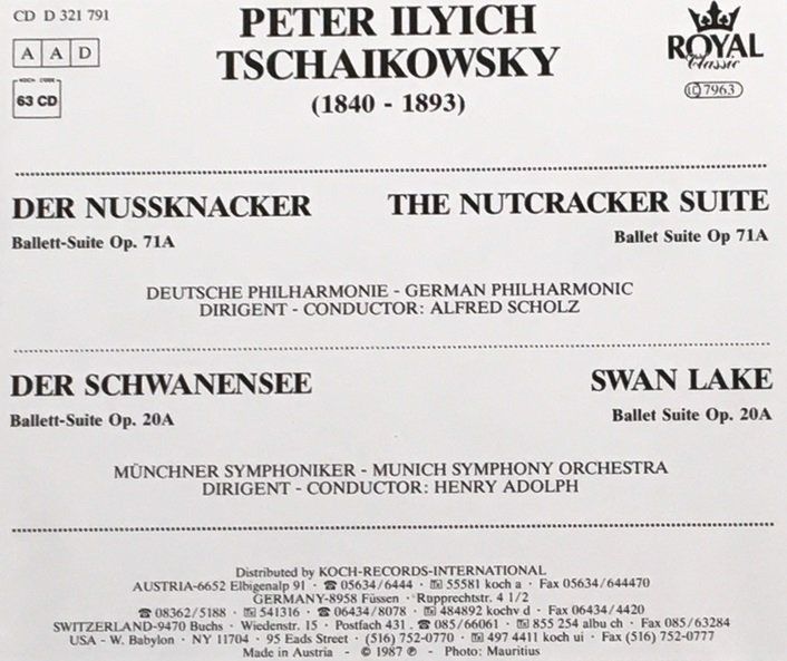 CDs: Tschaikowsky - Der Nussknacker / Der Schwanensee – Gebraucht aus Grüningen von azulamarillo 1