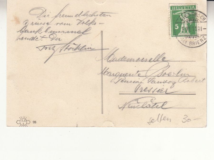 Cartoline postali: Giessbach 1911 – Usato da Bürglen TG venduto da StampGraf 1