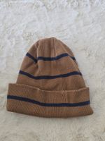 Strickmütze braun blau gestreift Wintermütze