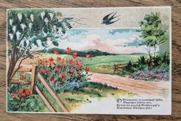Kunstkarte an Geliebte 1919, Briefmarkencode, z. F. Rieser