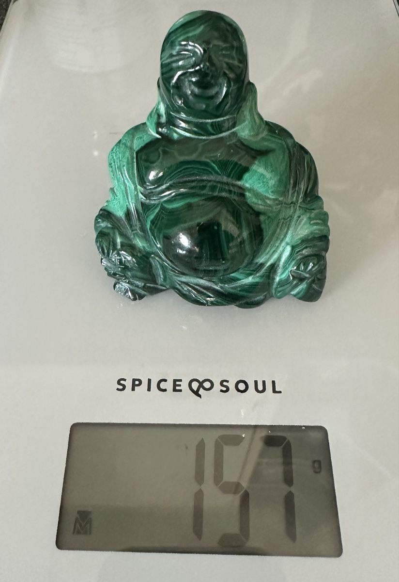 Minerali & Pietre curative: Lachender Buddha Malachit Figur 7cm , Heimdeko Geschenkidee✨ – Usato da Zürich venduto da c_d_r 4