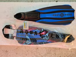 Aqualung Stratos 3 Finnen blau Grösse 42/43 Neu Wassersport