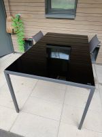 Gartenmöbel Set Tisch + 4 Stühle | Glas | Anthrazit | NEU