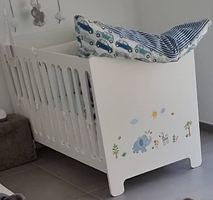 Lettino 140x70 in legno bianco + materasso e piumino