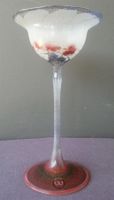 Vera Walther 1985 Glas Kelch Glaskelch signiert, H=20 cm