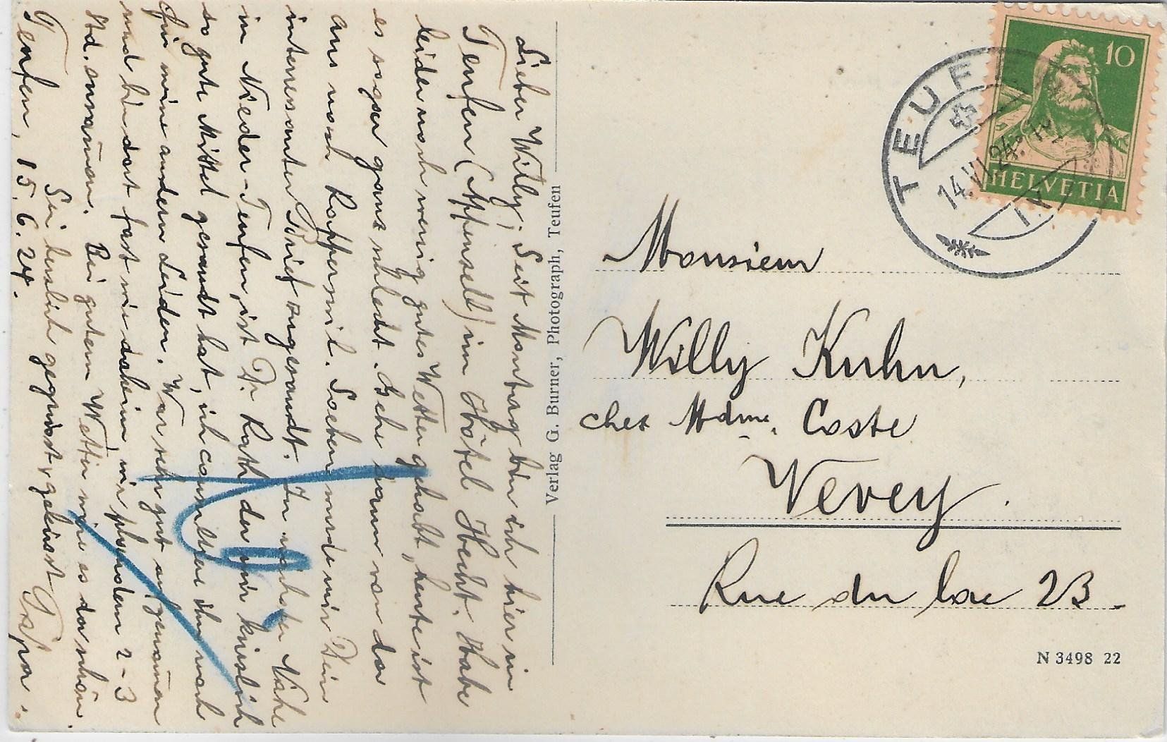 Cartoline postali: Hotel und Pension Hecht - Teufen – Usato da Ettingen venduto da Kartenplanet 1