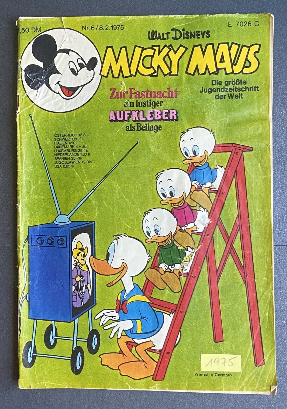 Fumetti: Comic Heft Micky Maus 1975 Nr. 6 – Usato da Böckten venduto da Hansi36