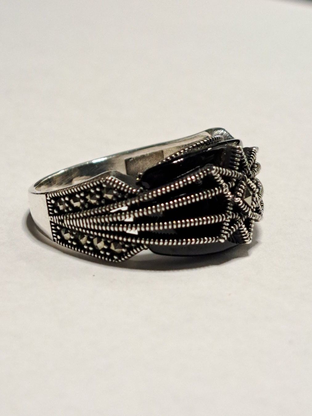 Ringe: 0029 - Bague en argent, Onyx, taille 62 – Neu und originalverpackt aus Neuchâtel von NIDAVELIR 1