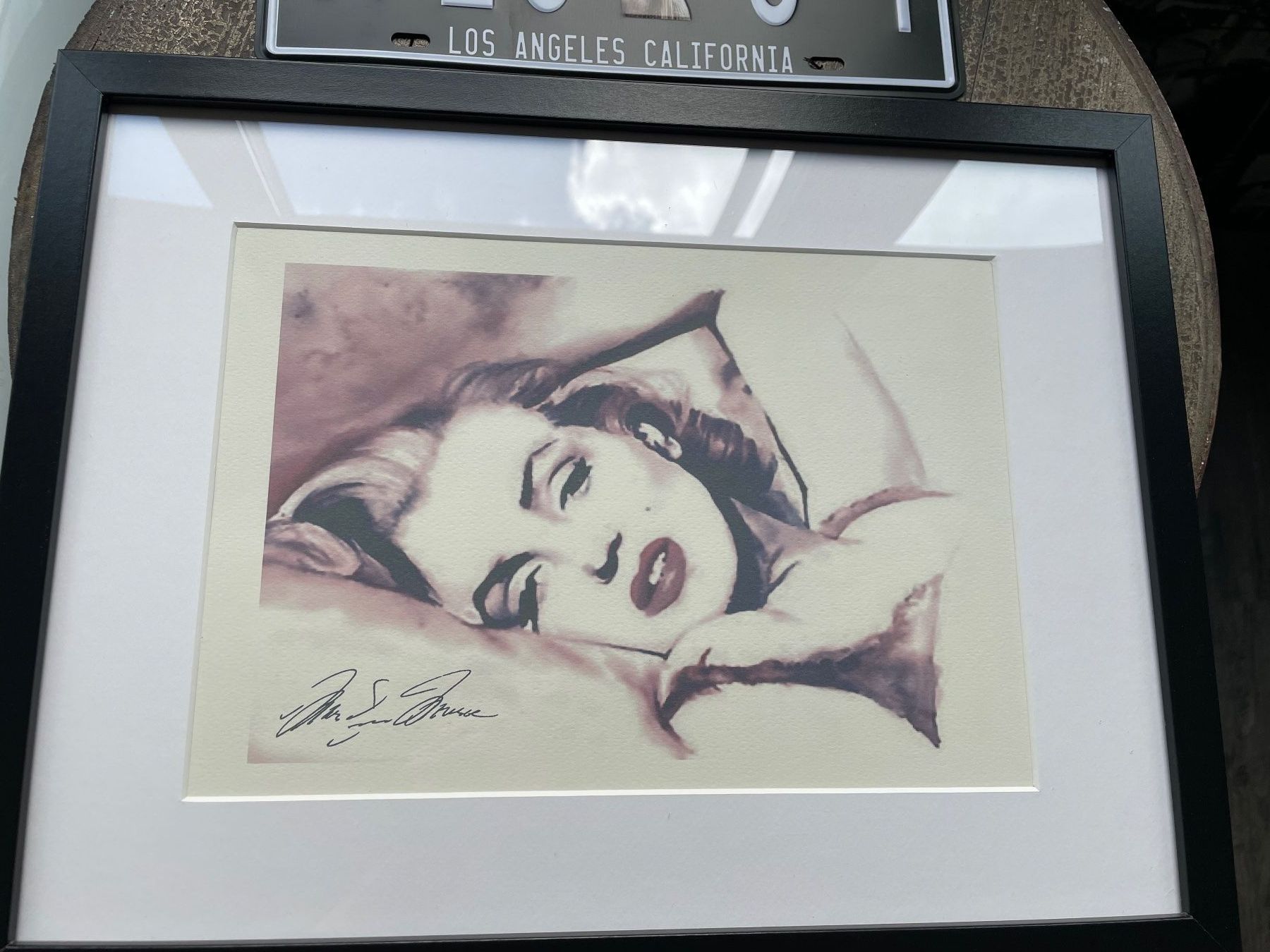 Insegne: Lot Marilyn Monroe: gerahmtes Bild und Blechschild / Nummer – Usato da Effretikon venduto da Bianchina2 1